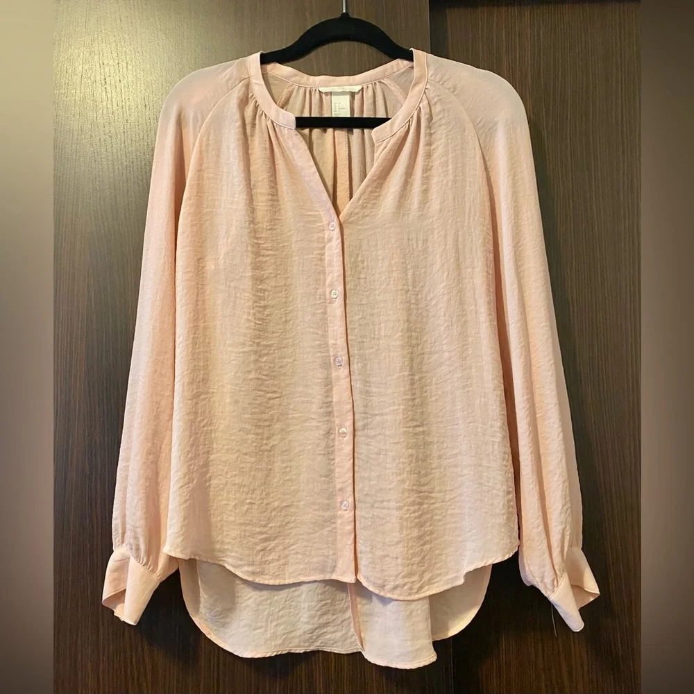 Pink button down blouse - Picture 1 of 3
